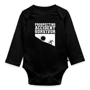 Prospectors Digging Treasure - Organic Longsleeve Baby Bodysuit - black - Front