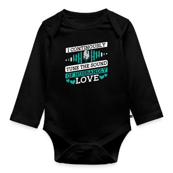 Sound Engineer Sound Engineer Husband - Organic Longsleeve Baby Bodysuit - black - Front