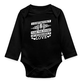 Sound Engineer Sound Engineer Husband - Organic Longsleeve Baby Bodysuit - black - Front