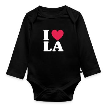 Los Angeles - Body Bébé bio manches longues - noir - Devant