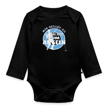 Angler Geschenkidee Hobby Angeln - Baby Bio-Langarm-Body - Schwarz - Vorne
