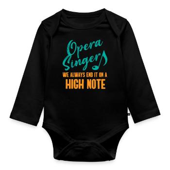 Opernsänger, Gesang, Opera - Baby Bio-Langarm-Body - Schwarz - Vorne