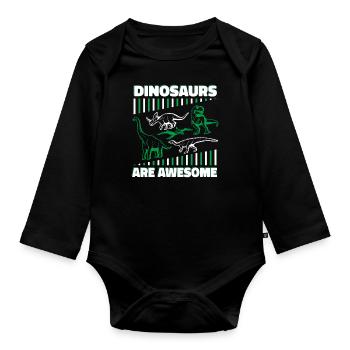 Dinosaure Dinosaure adulte - Body Bébé bio manches longues - noir - Devant