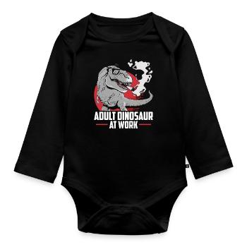 Dinosaure Dinosaure adulte - Body Bébé bio manches longues - noir - Devant