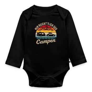 Mir reichts ich geh campen wohnwagen rentner - Baby Bio-Langarm-Body - Schwarz - Vorne