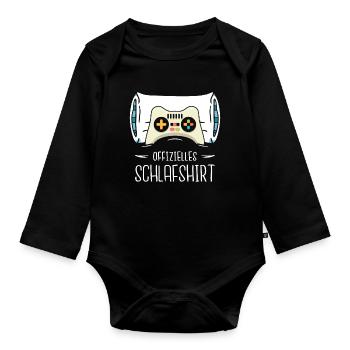 Offizielles Schlafshirt Game Controller Online - Baby Bio-Langarm-Body - Schwarz - Vorne