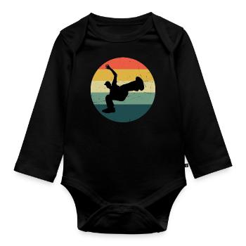 Women's Bgirl Break Dance Men's Breakdance - Organic Longsleeve Baby Bodysuit - black - Front