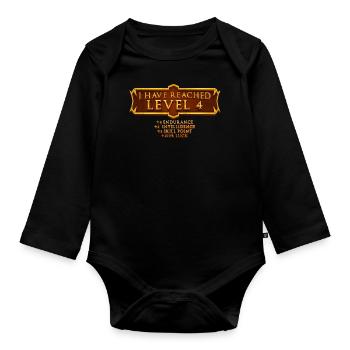 I have reached level 4 rpg online gaming - Organic Longsleeve Baby Bodysuit - black - Front
