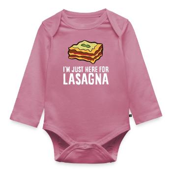 Lasagne - I'm just here for Lasagna - Body Bébé bio manches longues - mauve - Devant