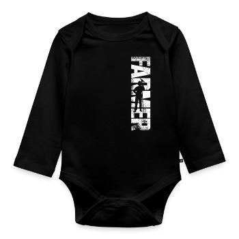Farming Farmer Vintage Farmer - Baby Bio-Langarm-Body - Schwarz - Vorne