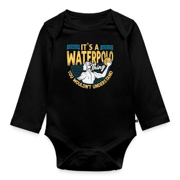 Water Polo Vintage It's A Water - Organic Longsleeve Baby Bodysuit - black - Front