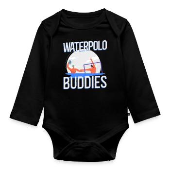 Water Polo Friends Besties Water - Baby Bio-Langarm-Body - Schwarz - Vorne