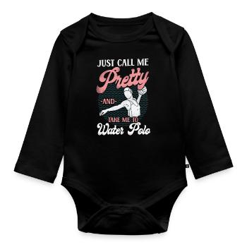 Water Polo Girl Vintage Just Call - Organic Longsleeve Baby Bodysuit - black - Front