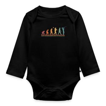 Jazz Musique Evolution Trombone Jazz - Body Bébé bio manches longues - noir - Devant