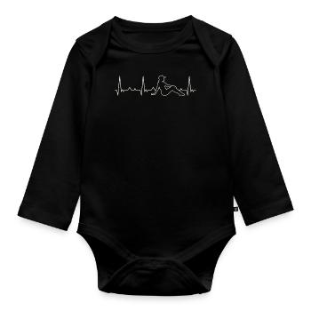 Chica de verano para tomar el sol. Corazón. Amor. - Body Bébé bio manches longues - noir - Devant