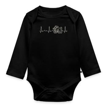 Palma de la tabla de surf de la bicicleta de - Body Bébé bio manches longues - noir - Devant