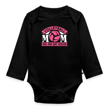Volleyball Volleyball Player Volleyball Mama - Body Bébé bio manches longues - noir - Devant