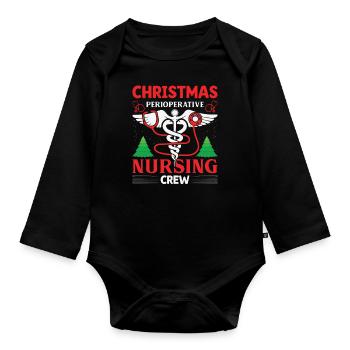 Infirmière de Noël - Body Bébé bio manches longues - noir - Devant