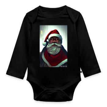 Père Noël Noël Future Cyber Neon Punk - Body Bébé bio manches longues - noir - Devant