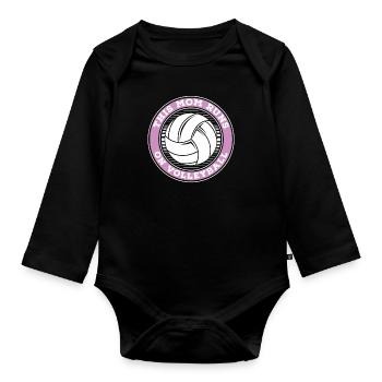 Volleyball Volleyball Player Volleyball Mama - Body Bébé bio manches longues - noir - Devant