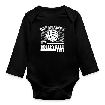 Volleyball Volleyball Player Volleyball Mama - Body Bébé bio manches longues - noir - Devant