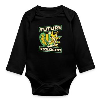 Biology Biologist Children Biology - Organic Longsleeve Baby Bodysuit - black - Front