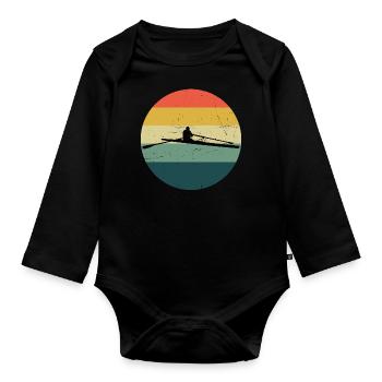 Rameurs hommes Aviron Femmes Aviron - Body Bébé bio manches longues - noir - Devant