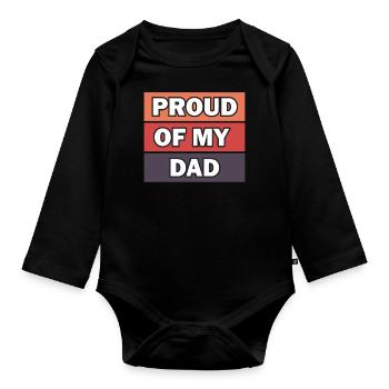 Le meilleur papa du monde Papa Couples Couple Parents Papa Papa - Body Bébé bio manches longues - noir - Devant