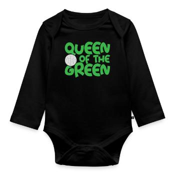 Golf Queen Golfer Women Golf - Organic Longsleeve Baby Bodysuit - black - Front