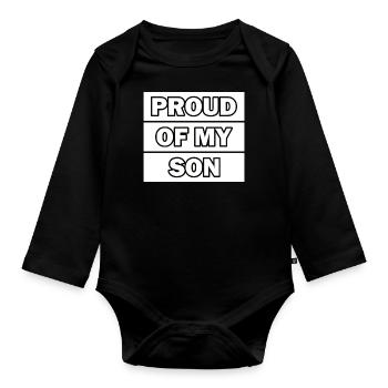 Je suis fier de mon fils - Body Bébé bio manches longues - noir - Devant