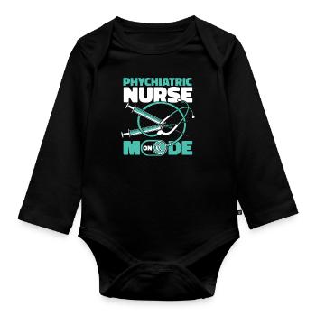 Nurse - Organic Longsleeve Baby Bodysuit - black - Front