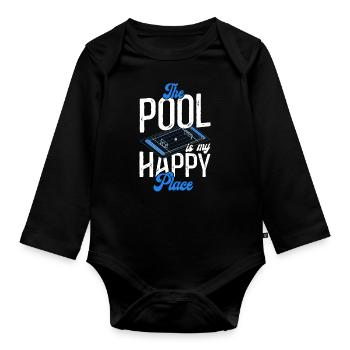 Water Polo The Pool Is My Happy - Organic Longsleeve Baby Bodysuit - black - Front