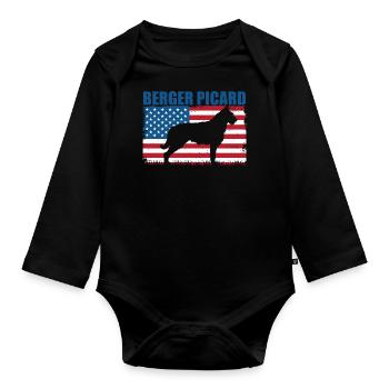 Berger de Picardie - Berger Picard - Baby Bio-Langarm-Body - Schwarz - Vorne