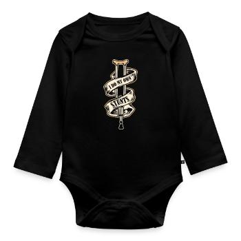 Rétablissez-vous Pied cassé Os cassé - Body Bébé bio manches longues - noir - Devant