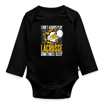 Lacrosse Sports Lacrosse Players - Organic Longsleeve Baby Bodysuit - black - Front