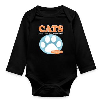 Cat Cat Lovers Cat Owner Gift - Organic Longsleeve Baby Bodysuit - black - Front