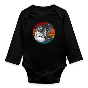 American Football Retro Vintage - Organic Longsleeve Baby Bodysuit - black - Front