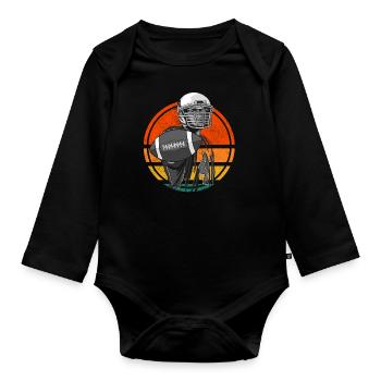 American Football Retro Vintage - Organic Longsleeve Baby Bodysuit - black - Front