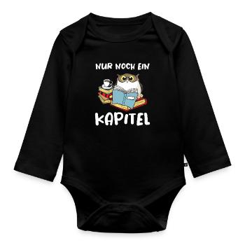 Nur Noch Ein Kapitel Bücher Kettenleser - Baby Bio-Langarm-Body - Schwarz - Vorne