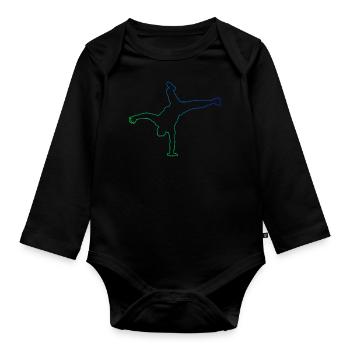 Bboy Bgirl Breakdance Homme Breakdance Breakdance - Body Bébé bio manches longues - noir - Devant