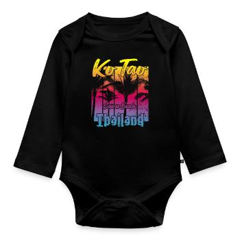 Ko Tao Sairee Beach Thailand - Organic Longsleeve Baby Bodysuit - black - Front