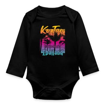Ko Tao Sairee Beach Thailand - Organic Longsleeve Baby Bodysuit - black - Front