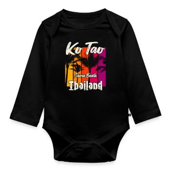 Ko Tao Sairee Beach Thailand - Organic Longsleeve Baby Bodysuit - black - Front