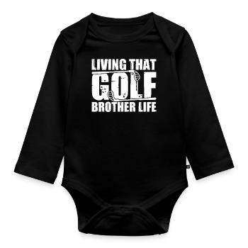 Frère golfeur d’un golfeur Frère golfeur - Body Bébé bio manches longues - noir - Devant