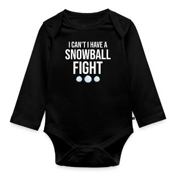 Snowball Fight - Je ne peux pas avoir une bataille de boules de neige - Body Bébé bio manches longues - noir - Devant