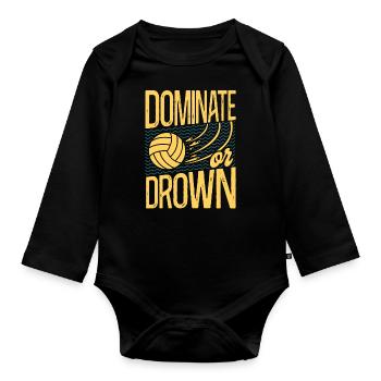 Water Polo Vintage Dominate Or - Organic Longsleeve Baby Bodysuit - black - Front