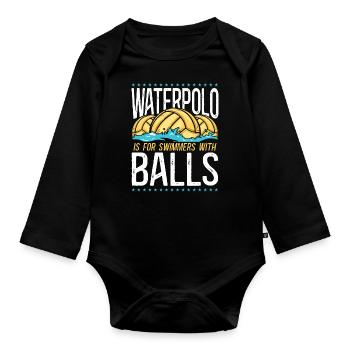 Water Polo Vintage Water Polo Is - Organic Longsleeve Baby Bodysuit - black - Front