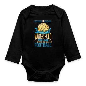 Water Polo Vintage If Water Polo - Organic Longsleeve Baby Bodysuit - black - Front