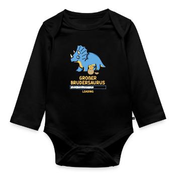Big Brother 2023 Big Brother Saurus Dino - Body Bébé bio manches longues - noir - Devant
