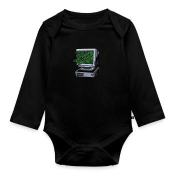 Developer Coder Programmer - Organic Longsleeve Baby Bodysuit - black - Front